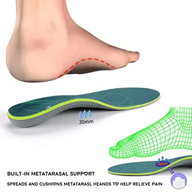 Flat Feet Template Arch Support Orthopedic Insoles,Men Women Plantar Fasciitis Heel Pain Orthotics Insoles Sneakers Shoe Inserts