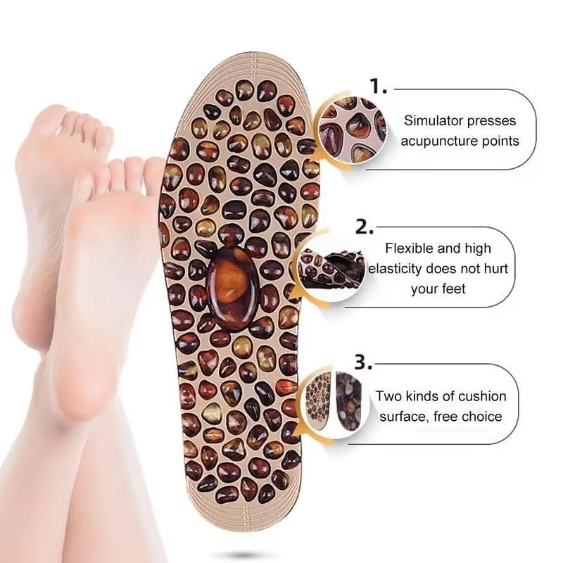 Acupressure Magnetic Massage Foot Therapy Reflexology Unisex Insole Shiatsu Pain Insoles Relief Massager Therapy Pebble