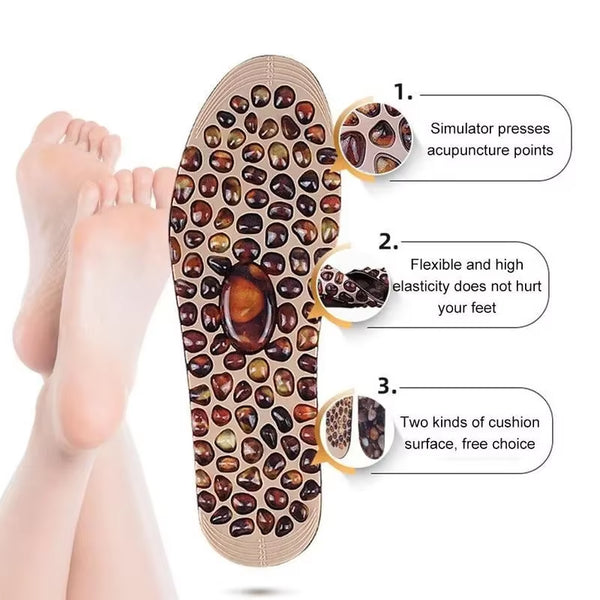 Acupressure Magnetic Massage Foot Therapy Reflexology Unisex Insole Shiatsu Pain Insoles Relief Massager Therapy Pebble