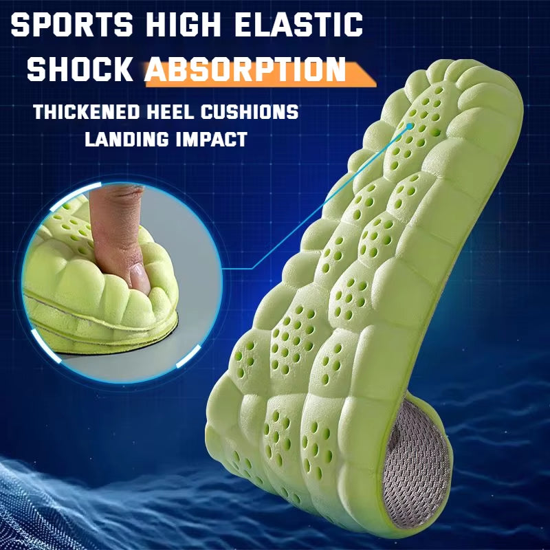 4D Super Soft Elastic Running Insole for Feet Wormwood Mint Massage Arch Orthopedic Insoles for Men Shoe Sole Sports Shoe Insole