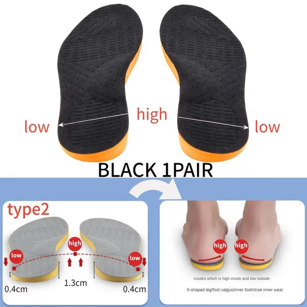 Orthotic Insoles for Flat Feet Arch Support Orthopedic Shoes Sole PU Insoles for Feet Men Women O/X Leg Corrected Care Pad