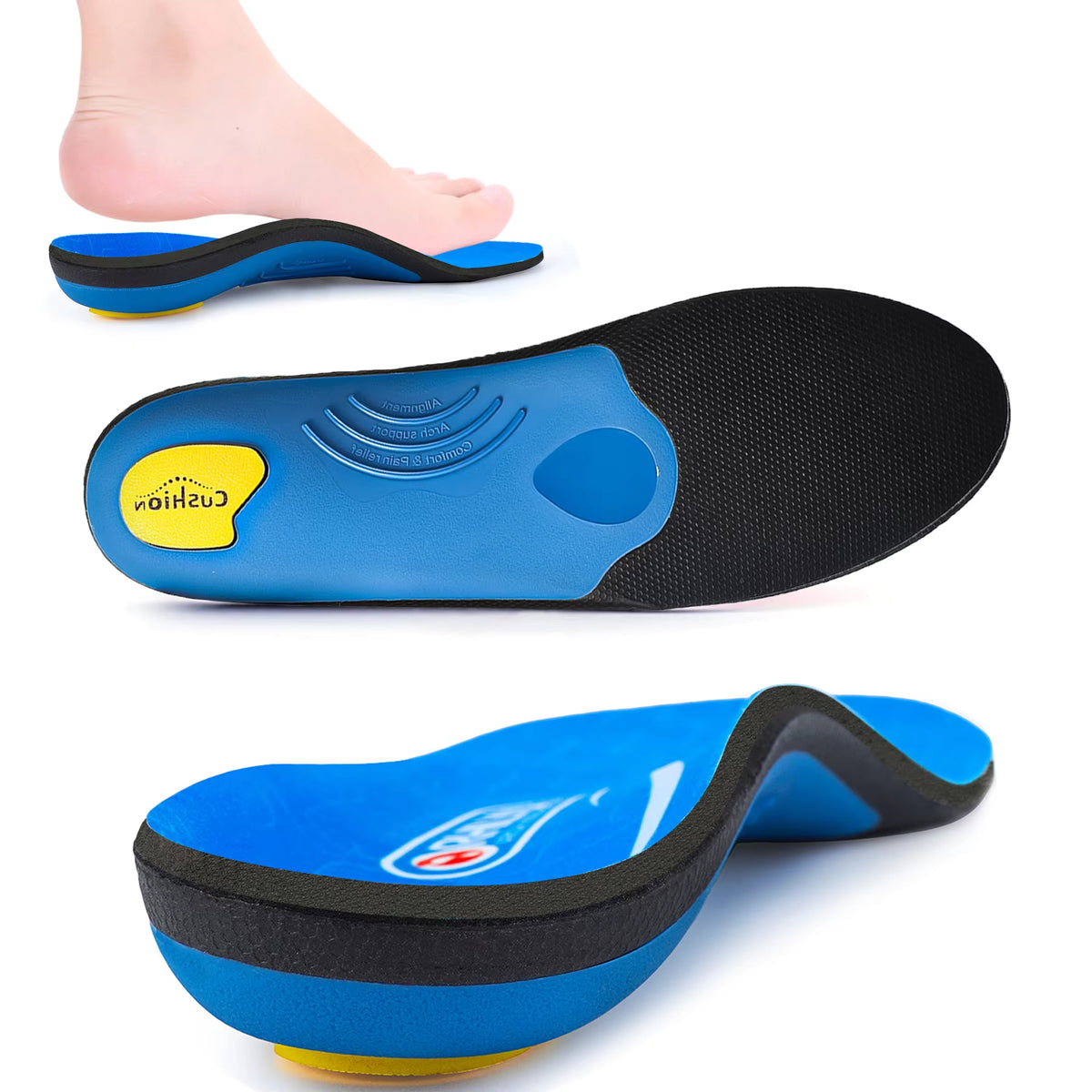 Flat Feet Template Arch Support Orthopedic Insoles,Men Women Plantar Fasciitis Heel Pain Orthotics Insoles Sneakers Shoe Inserts