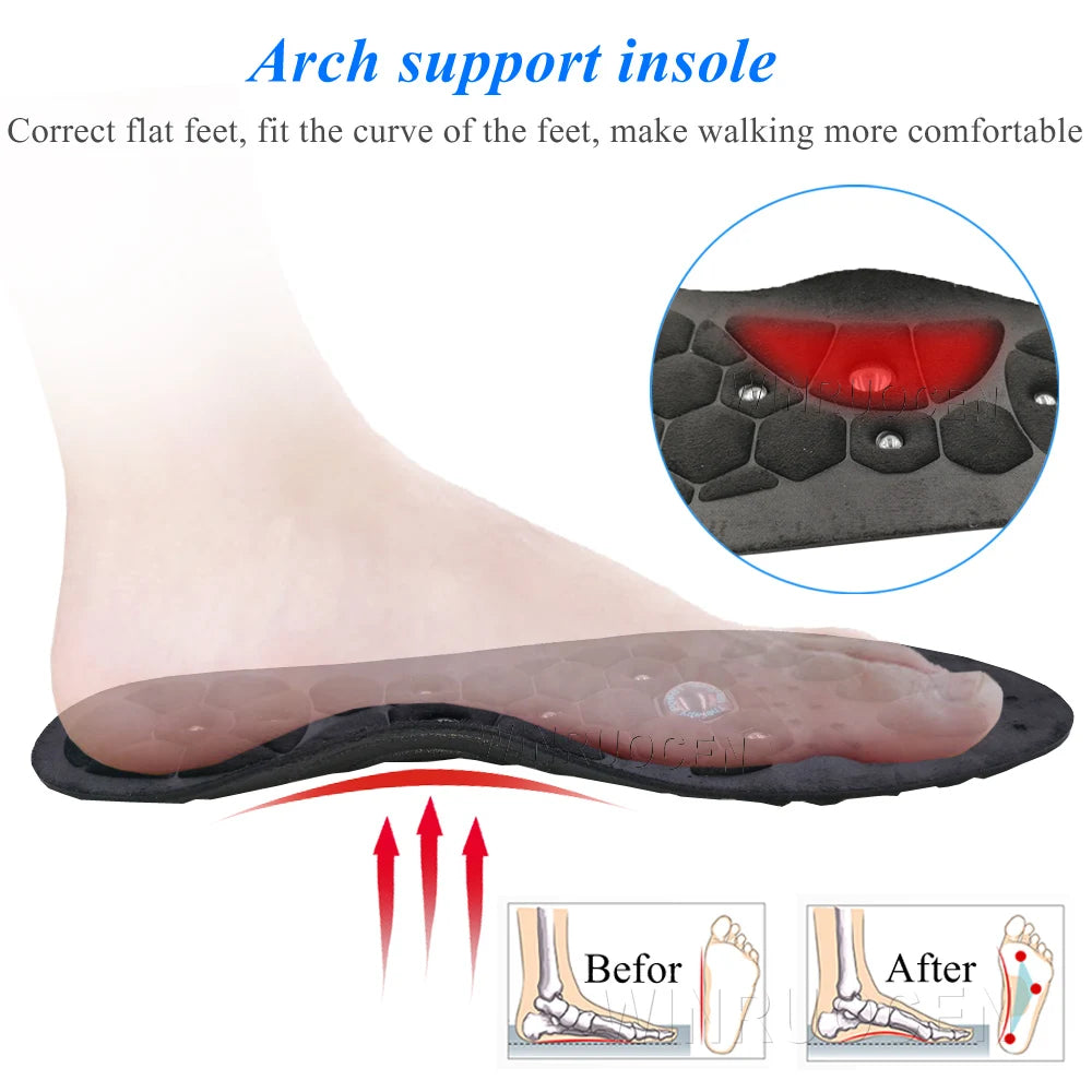 Premium Orthopedic Magnetic Therapy Insoles Slimming Weight Loss Arch Support Shoes Pads for Men Women Massage Foot Care Sole