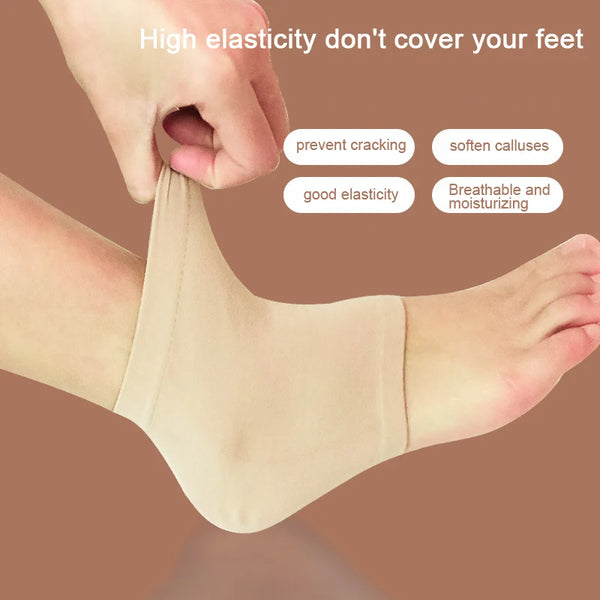 1Pair Silicone Heel Protector Feet Skin Care Socks Sleeve Heel Spur Pads for Relief Plantar Fasciitis Heel Pain Reduce Pressure