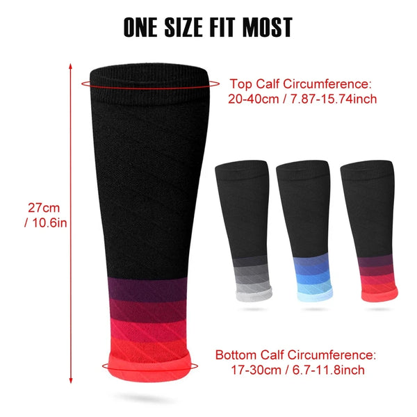 1Pair Calf Support Compression Sleeves for Women Men Running 20-30Mmhg Footless Leg Socks Outdoor Sports Marathon