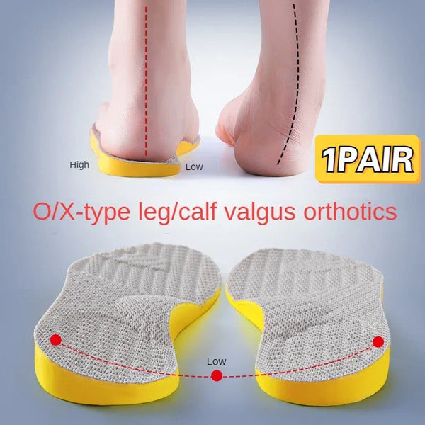 Orthotic Insoles for Flat Feet Arch Support Orthopedic Shoes Sole PU Insoles for Feet Men Women O/X Leg Corrected Care Pad