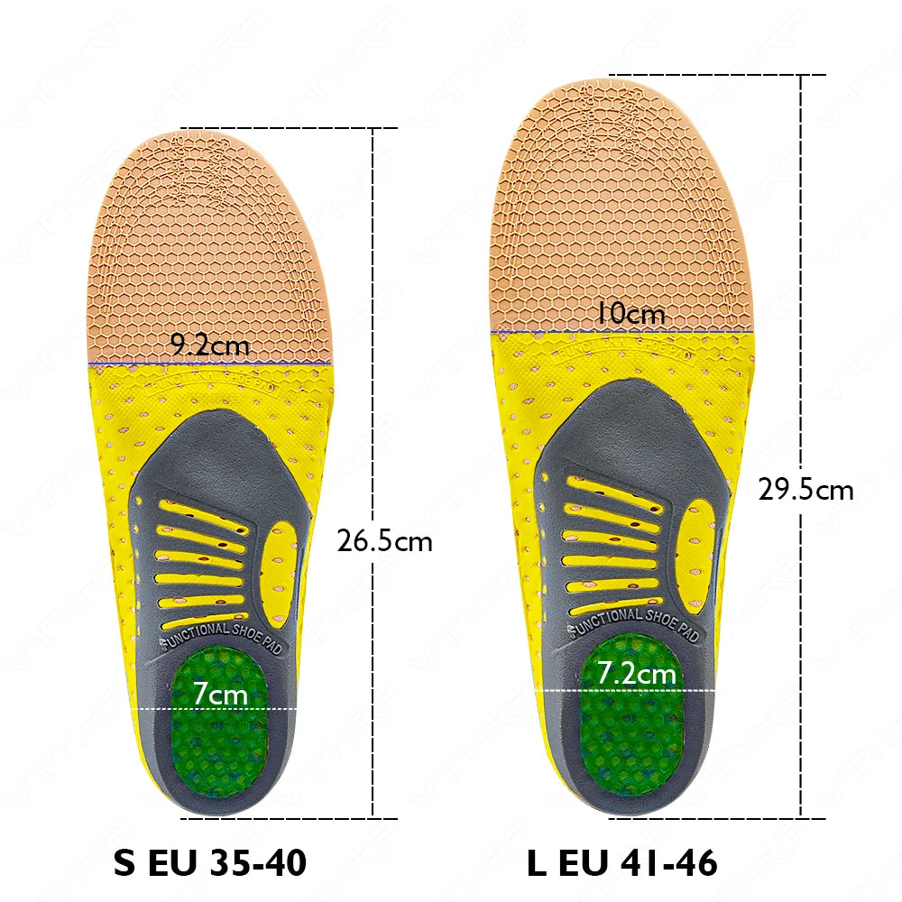 Orthotic Gel Insoles for Sneaker Orthopedic Flat Foot Cushion Insert Arch Support Pad Foot Pain-Relieving Man Women