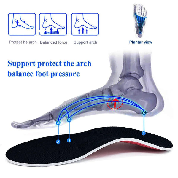 Orthotic Insole Arch Support Flatfoot Orthopedic Insoles for Feet Ease Pressure of Air Movement Damping Cushion Padding Insole