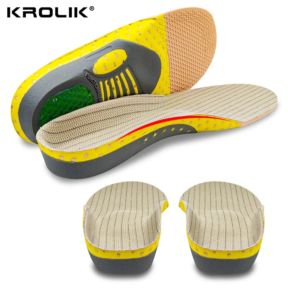 Orthotic Gel Insoles for Sneaker Orthopedic Flat Foot Cushion Insert Arch Support Pad Foot Pain-Relieving Man Women